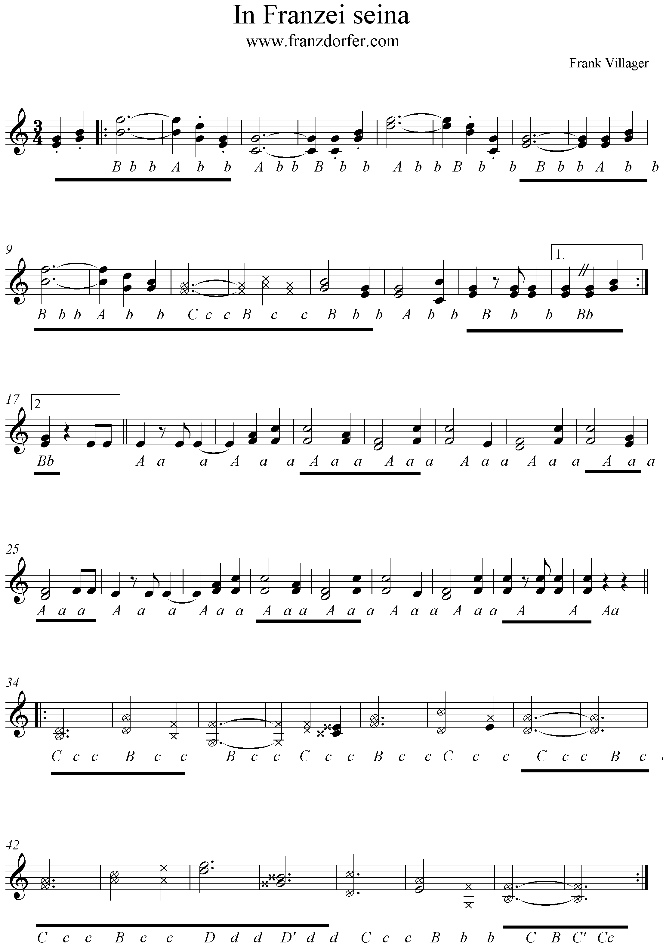 Griffschrift - In Franzei seina